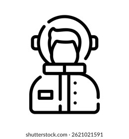 Here is a latest line icon showing astronaut profile