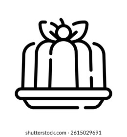 Here is a latest line style icon of fruit pudding