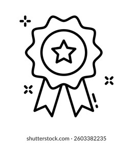 Here is a latest outline style icon showing star award