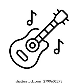 Here is a line icon denoting musical instrument concept,