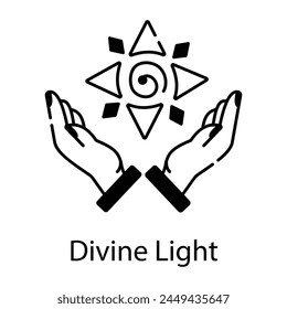 Here is a line icon of divine light