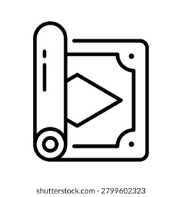 Here is a line icon of mat denoting relaxation concept,