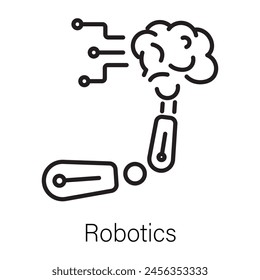 Here is a line icon of robotics technology 