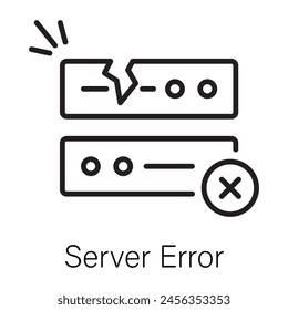 Here is a line icon showing server error 