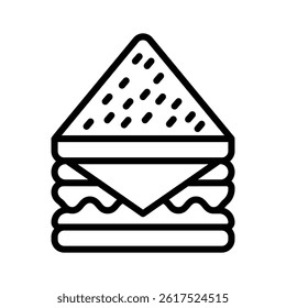 Here is a line style icon of bread sandwich