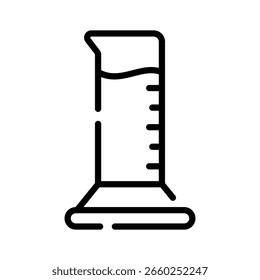 Aquí hay un icono de estilo de línea que muestra el cilindro de laboratorio
