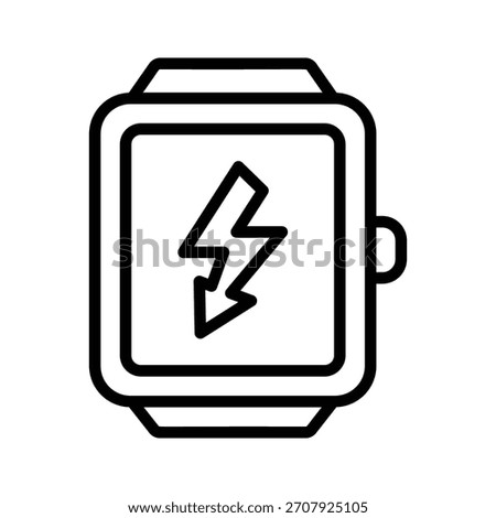 Here is a line style icon showing electric watch