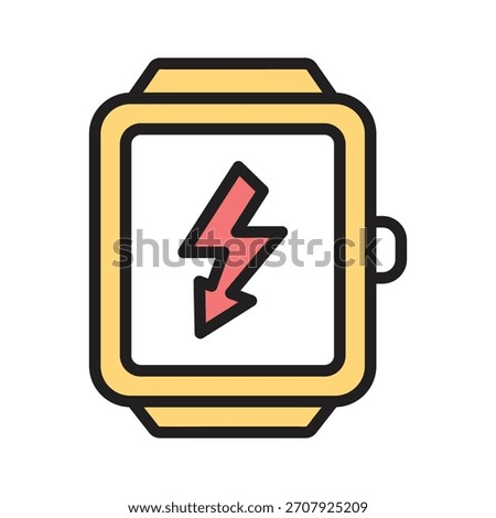 Here is a line style icon showing electric watch