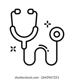 Here is a linear icon showing stethoscope