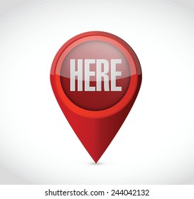 here location pointer sign illustration design over a white background