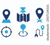 here, map pin, place, gps, target, position icon symbol illustration.