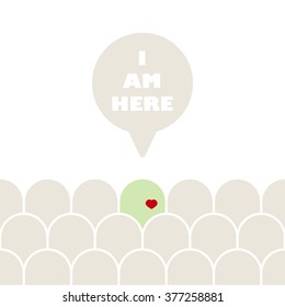 I AM HERE Message bubble