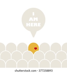 I AM HERE Message bubble