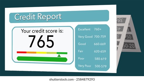 Here is  a mock credit report isolated on the background.. This is a vector. 
