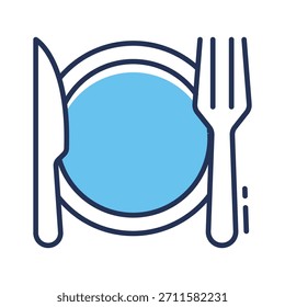 Here is a modern flat outline icon of christmas dinner in trendy style