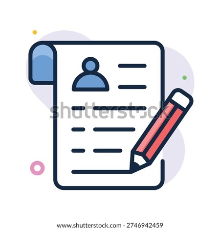 Here is a modern flat outline style icon of admission form, premium vector