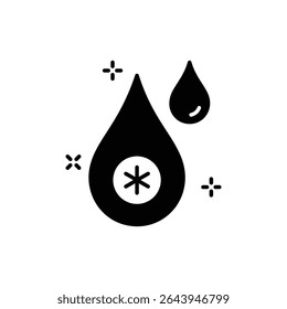 Aquí hay un icono de estilo de glifo moderno para la muestra de gotas de sangre