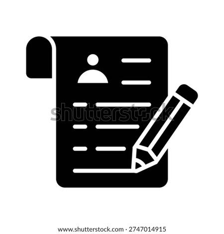 Here is a modern glyph style icon of admission form, premium vector