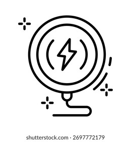 Here is a modern icon of wireless charger in outline style