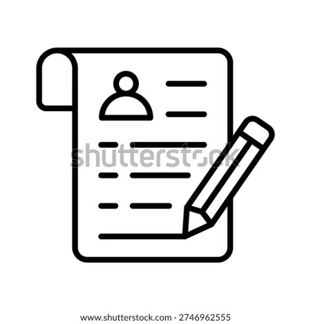 Here is a modern outline style icon of admission form, premium vector