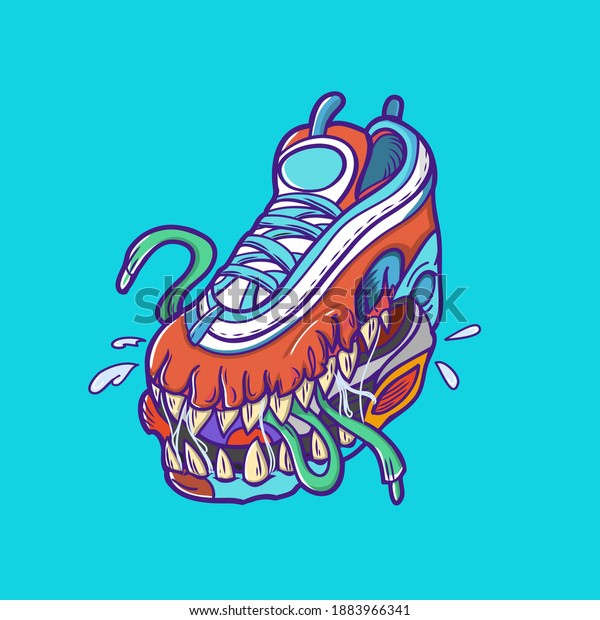 Here Monster Shoes Cartoon Illustration Your Stock Vector (Royalty Free ...