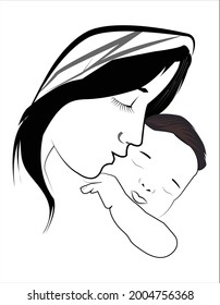 Aquí una madre está cuidando a su hijo. Se ha explicado cuánto se ocupa la madre del niño
