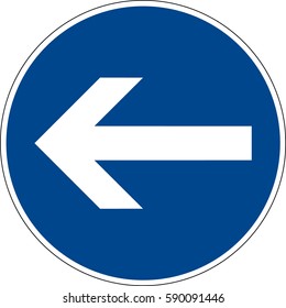 Here on the left. Vector road sign Germany.