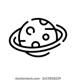 Here is an outline style icon showing planet orbit