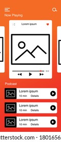  Here the podcast transmission application user interface design . Ui/Ux design template