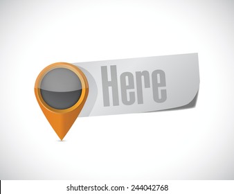 here pointer sign illustration design over a white background