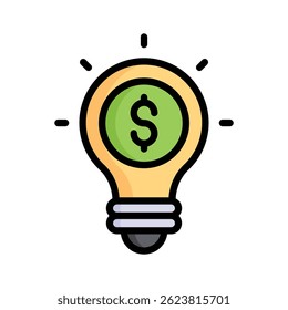 Here is a premium flat outline icon of business idea
