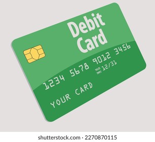 Here are realistic mock credit card or debit cards in a vector format. 