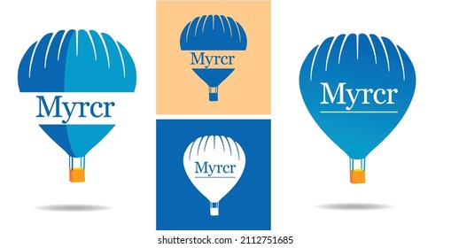 Here is a set of hot air balloon logos.