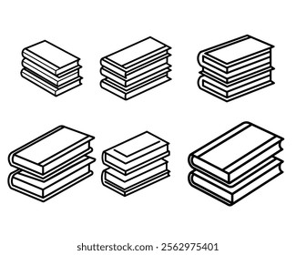 Here is the silhouette of a stack of books isolated on a white background