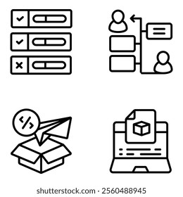 Here are some cool icons in the pack of programming. Modern style vectors are isolated on white background depicting the concept of web and development in the form of various icons. 