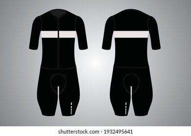 Here is a sportswear cycling skinsuit with a black and white color combination simple beautiful design you just need to download and put the logo of your cycling club and you are ready to go. 