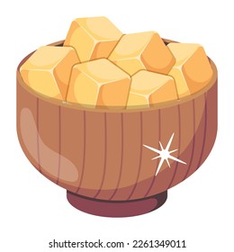 Here is a stylish icon of a butter bowl