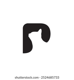 Here there is an image of a cat between the letter P, a symbol of animal care.