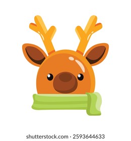 Here is a trendy 3d style icon of reindeer