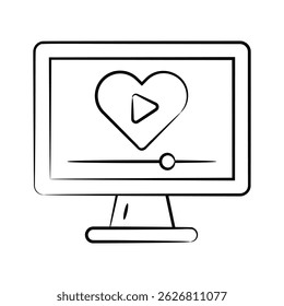 Here is a trendy doodle style icon showing wedding video