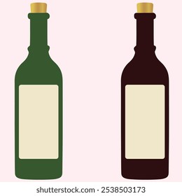 Aquí hay dos botellas de vino que son de calidad muy premium que se pueden utilizar para cualquier logotipo de bar o cualquier proyecto.