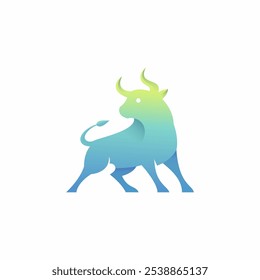 Here are the Vector Bull blue gradations for your needs. Easy to edit and resize. on a white background