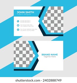 Here is a Vector elegant business card, blue and white business card design