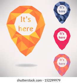 It is here vector geometric pattern location button