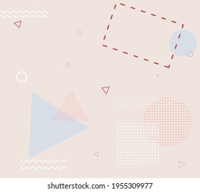 Here is an vector of memphis background with different flat shapes.