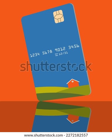 Here is a vertical credit card that is a vector.