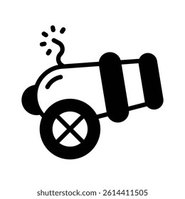 Here is an visually appealing glyph icon of carnival cannon