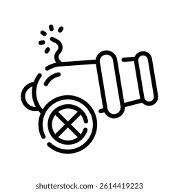 Here is an visually appealing line icon of carnival cannon