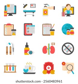 Here we have a medical vectors pack for you to use in your designing assignments. Flat icons are designed on white background having first aid and hospital related equipment with all detailing. Editab