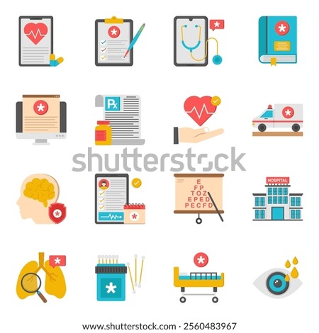 Here we have a medical vectors pack for you to use in your designing assignments. Flat icons are designed on white background having first aid and hospital related equipment with all detailing. Editab